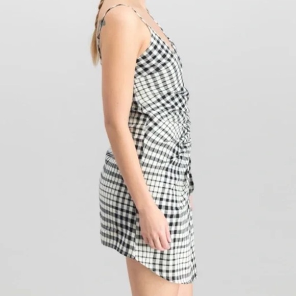 Free People Nodia Black and Off White Gingham Mini Dress - Picture 4 of 11